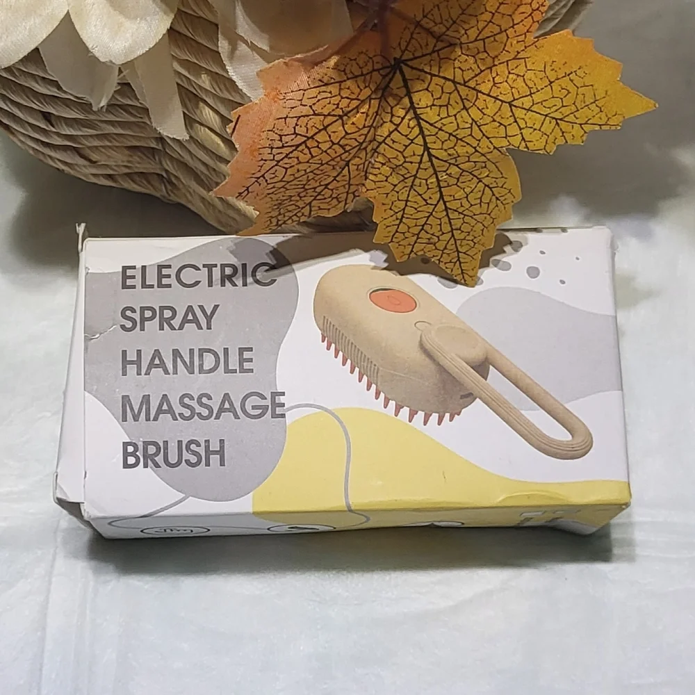 White NIB Pet/Cat Electric Spray Handle Massage Brush